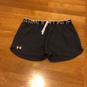 dark gray athletic shorts, barely worn